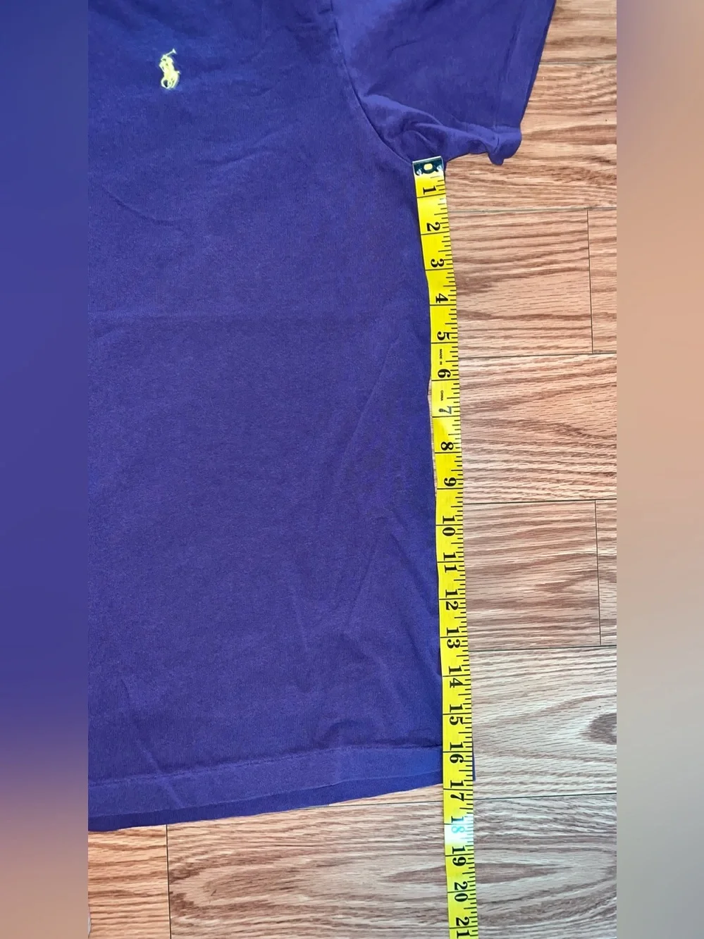 Polo by Ralph Lauren Men’s Purple V-Neck Cotton Tee with Yellow Pony Size Large